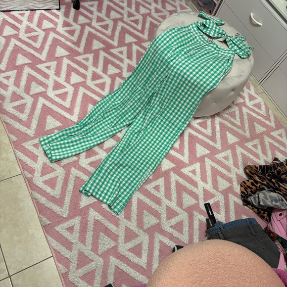 ASOS Pants - ASOS Green Checkered Jumpsuit